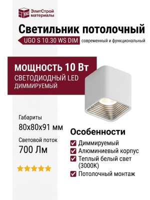 Светильник потолочный UGO S 10.30 WS DIM