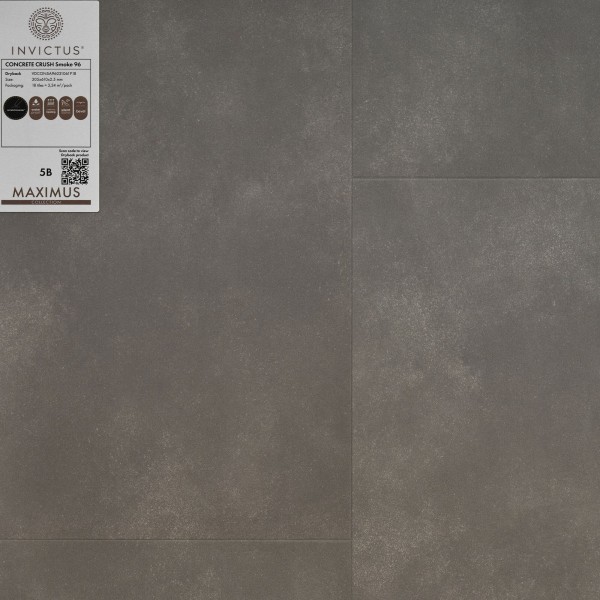 Кварцвиниловая плитка Invictus коллекция Maximus DryBack Parquet Tile 96 Concrete Crush Smoke