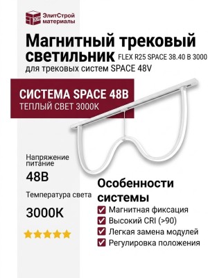 Магнитный трековый светильник FLEX R25 SPACE 38.40 B 3000