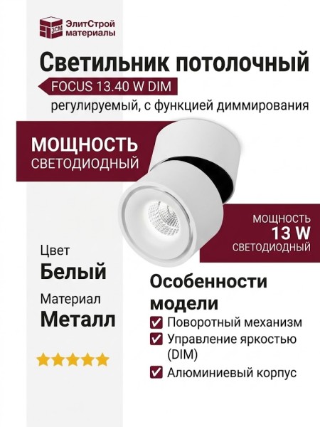 Светильник потолочный FOCUS 13.40 W DIM