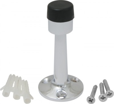 Дверной ограничитель настенный DH033ZA CP, материал Замак, отделка Хром, 74*35,5 мм