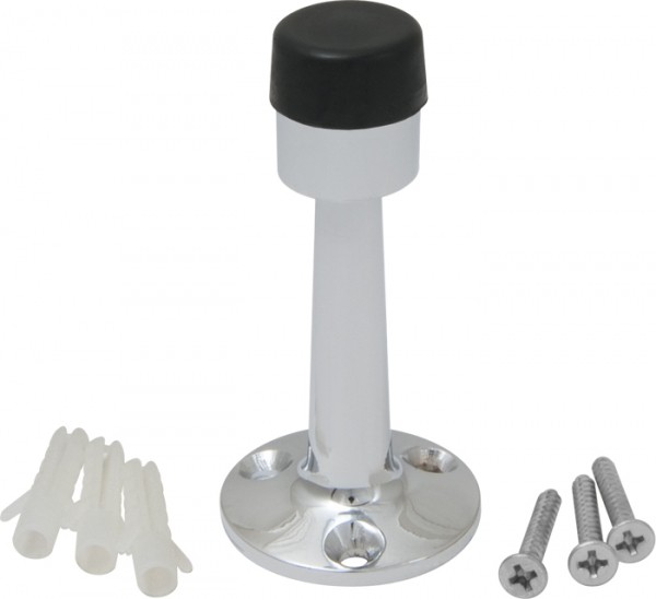 Дверной ограничитель настенный DH033ZA CP, материал Замак, отделка Хром, 74*35,5 мм