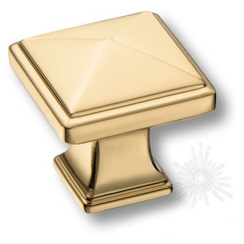 Ручка кнопка SYSTEM 4222 0008 GL, материал Замак, отделка Золото, 30*30*33 мм
