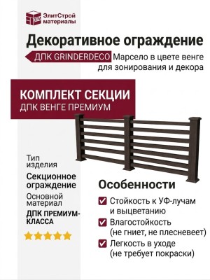 Декоративное ограждение ДПК GRINDERDECO Марсело в цвете венге