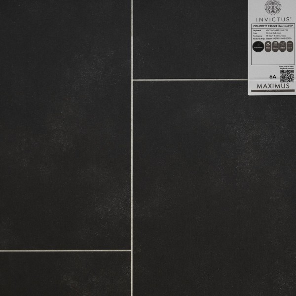 Кварцвиниловая плитка Invictus коллекция Maximus DryBack Parquet Tile 99 Concrete Crush Charcoal