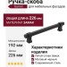 Ручка скоба Gamet UZ-IMPERIAL-192-20M, материал Замак, цвет Чёрный, отделка Черный, 226*16*34 мм