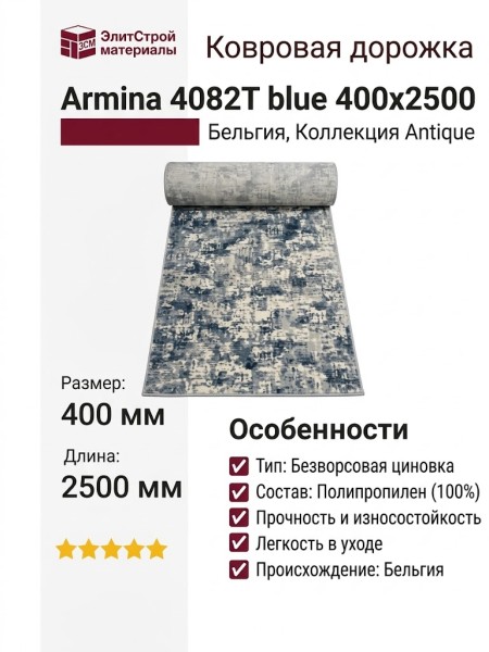Дорожка Armina 4082T blue 400x2500