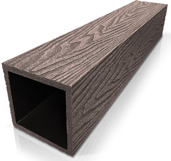 Столб ДПК 3D GardenParkett с текстурой дерева Венге