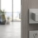 Дверная ручка на прямоугольной розетке 295 Icon Матовый хром, материал Латунь, отделка Хром, 155*35*50 мм