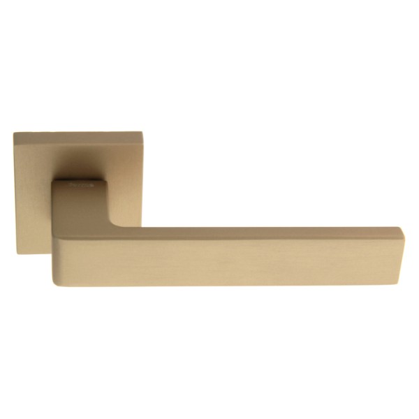 Дверная ручка на квадратной розетке 254 ASTI МАТОВОЕ ЗОЛОТО, материал Замак, отделка Золото, 140*50*50 мм