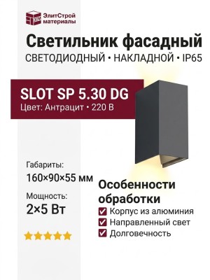 Светильник фасадный SLOT SP 5.30 DG