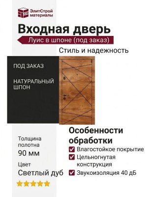 Входная дверь Луис в шпоне (под заказ)