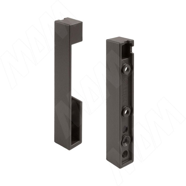 Штангодержатель для прямоугольной штанги, торцевой, графит, крепление к стене (левый + правый) TA0213WUGP, материал Металл, отделка Графит