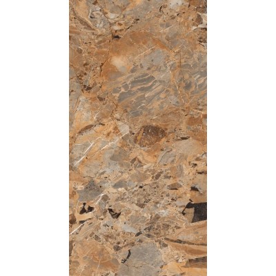 Керамогранит Maimoon Ceramica (Маймун Керамика) HG Glossy Breccia Fantastico Brown HGGF00007 160x80 см, глянцевый