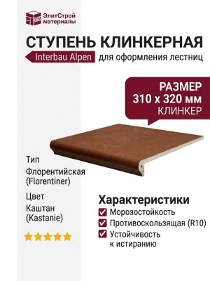 Interbau Blink Alpen ступень 059 Florentiner stufe Kastanie 31x32 059F