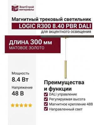 Магнитный трековый светильник LOGIC R300 8.40 PBR DALI