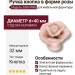 Ручка кнопка в форме розы 3060-PINK, отделка Керамика, 32*d=40 мм