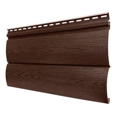 Виниловый сайдинг Tecos Lux Двойной оцилиндрованный брус, Итальянский орех