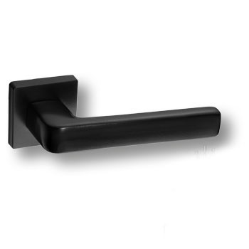 Дверная ручка на квадратной розетке GAMMA HA195RO11 AL6, материал Замак, отделка Черный, 152*52*55 мм