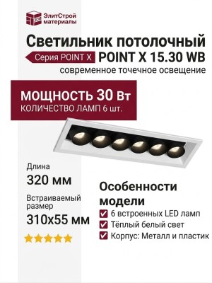 Светильник потолочный POINT X 15.30 WB