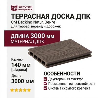 Террасная доска из ДПК CM Decking Natur, Венге