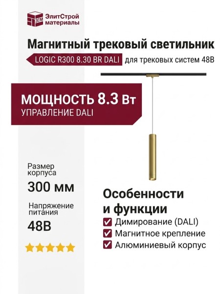 Магнитный трековый светильник LOGIC R300 8.30 BR DALI