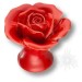 Ручка кнопка в форме розы 3060-RED, отделка Керамика, 32*d=40 мм