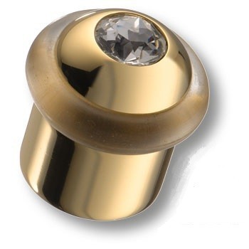 Стопор для двери с кристаллом Swarovski 15-4-003, материал Латунь, отделка Золото Кристаллы Swarovski, 40*d=36 мм