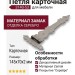 Петля карточная 3140-53, материал Замак, отделка Серебро, 145*70*2 мм