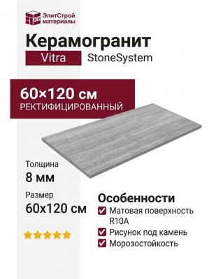 Vitra StoneSystem Боргония Линейный Серый 60x120 K948096R0001VTER