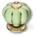 Ручка кнопка S-101 GOLD GREEN, материал Замак Керамика, цвет Зелёный, отделка Золото Керамика, 40*d=40/28 мм