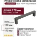 Ручка скоба COSMO-01-04 910-04-160, материал Замак, цвет Чёрный, отделка Черный, 170*16*39 мм