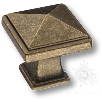 Ручка кнопка 4222 0008 AVM, материал Замак, отделка Бронза, 30*30*33 мм