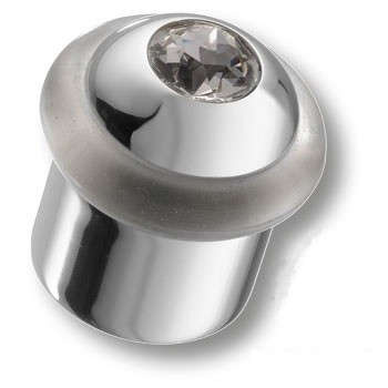 Стопор для двери с кристаллом Swarovski 15-4-005, материал Латунь, отделка Хром Кристаллы Swarovski, 40*d=36 мм