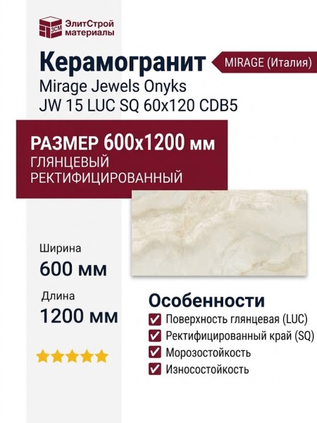 Mirage Jewels Onyks JW 15 LUC SQ 60x120 CDB5
