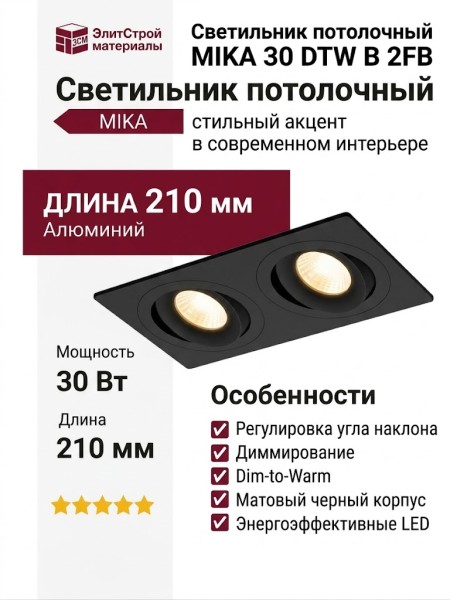 Светильник потолочный MIKA 30 DTW B 2FB