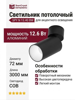 Светильник потолочный SPY N 13.40 BW