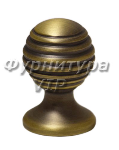 Ручка кнопка PAMUKKALE-14 30 мм бронза, материал Замак, отделка Бронза, 44*d=30 мм