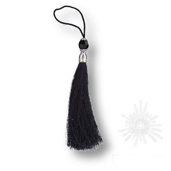 Кисточки для мебельных ручек TASSEL-10-BLACK, цвет Черный, отделка Хром, 150 мм