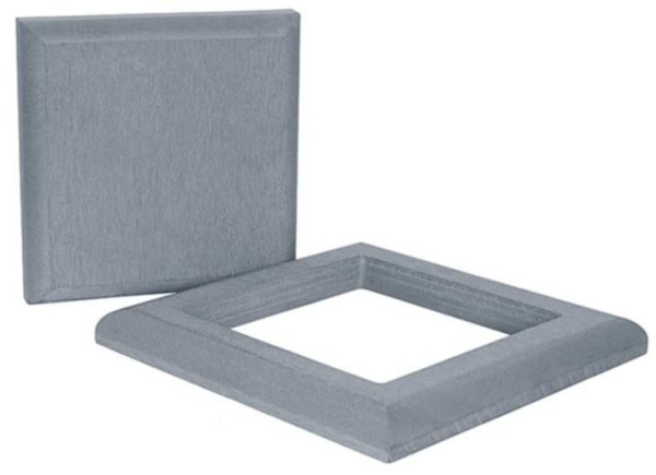 Комплект крышка и юбка ДПК для столба Polivan DENPASAR серого цвета