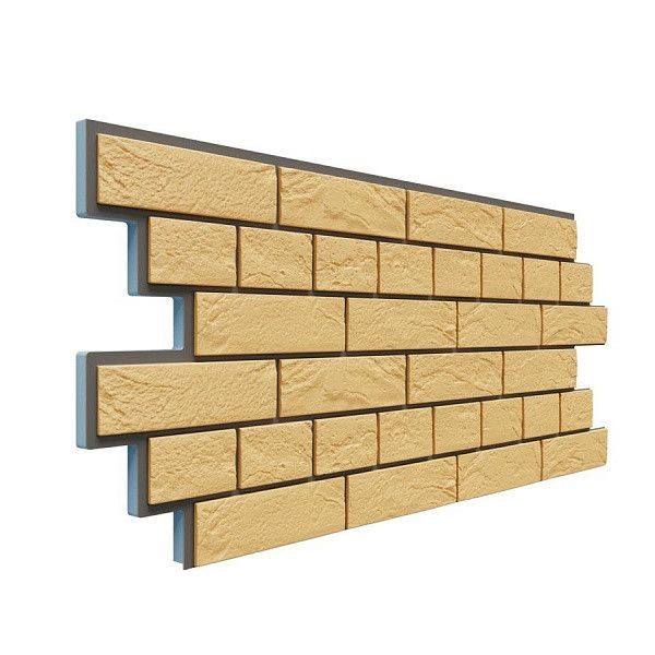 Фасадная термопанель Доломит Венецианский кирпич 20 мм Желтый