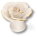 Ручка кнопка в форме розы 3060-WHITE GOLD LINES, отделка Керамика, 32*d=40 мм