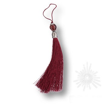 Кисточки для мебельных ручек TASSEL-10-DARK-RED, цвет Красный, отделка Хром, 150 мм