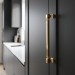 Ручка скоба BU 015.320.19SQ, материал Замак, отделка Золото, 38*20*340 мм