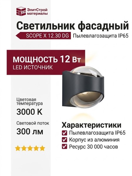 Светильник фасадный SCOPE X 12.30 DG