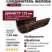 Соединитель желоба Grand Line, коричневый (RAL 8017)