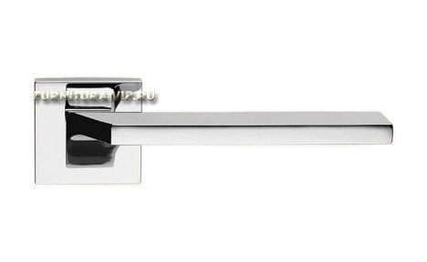 Дверная ручка на квадратной розетке "GIRO" CR 487/024, материал Замак, отделка Хром, 154*50 мм