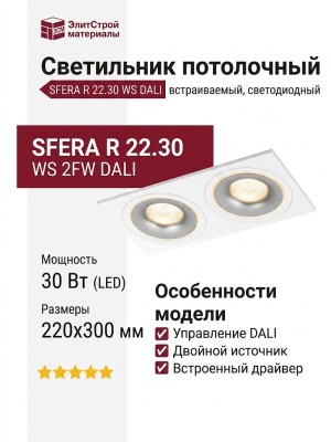 Светильник потолочный SFERA R 22.30 WS 2FW DALI