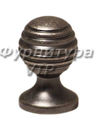 Ручка кнопка PAMUKKALE-23 30 мм античное серебро, материал Латунь, отделка Серебро, 44*d=30 мм