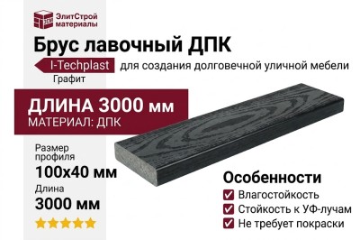 Брус лавочный ДПК I-Techplast Графит